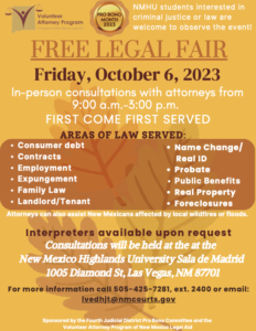 October 6, 2023Fourth JD Legal Fair Flyer (Eng, and Span)