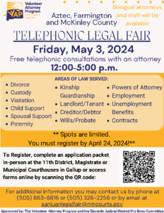May 3, 2024 McKinley County Telephonic Legal Fair English