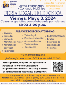 May 3, 2024 McKinley County Telephonic Legal Fair Spanish